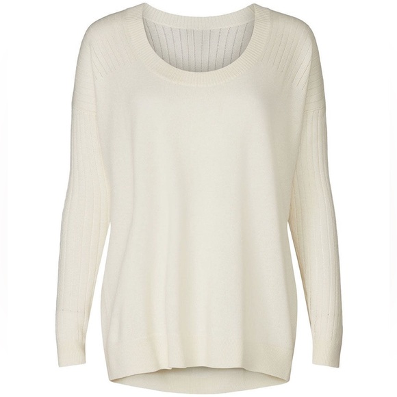 Hatch Women's Maternity Merino Wool Cashmere Blend Scoop Neck Neutral Sweater